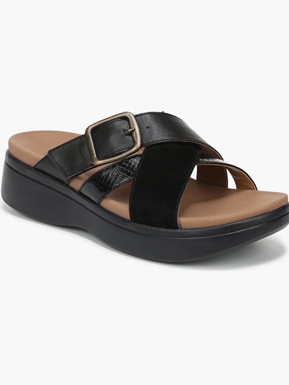 NWOB Vionic Starla orthotic slip on black sandal